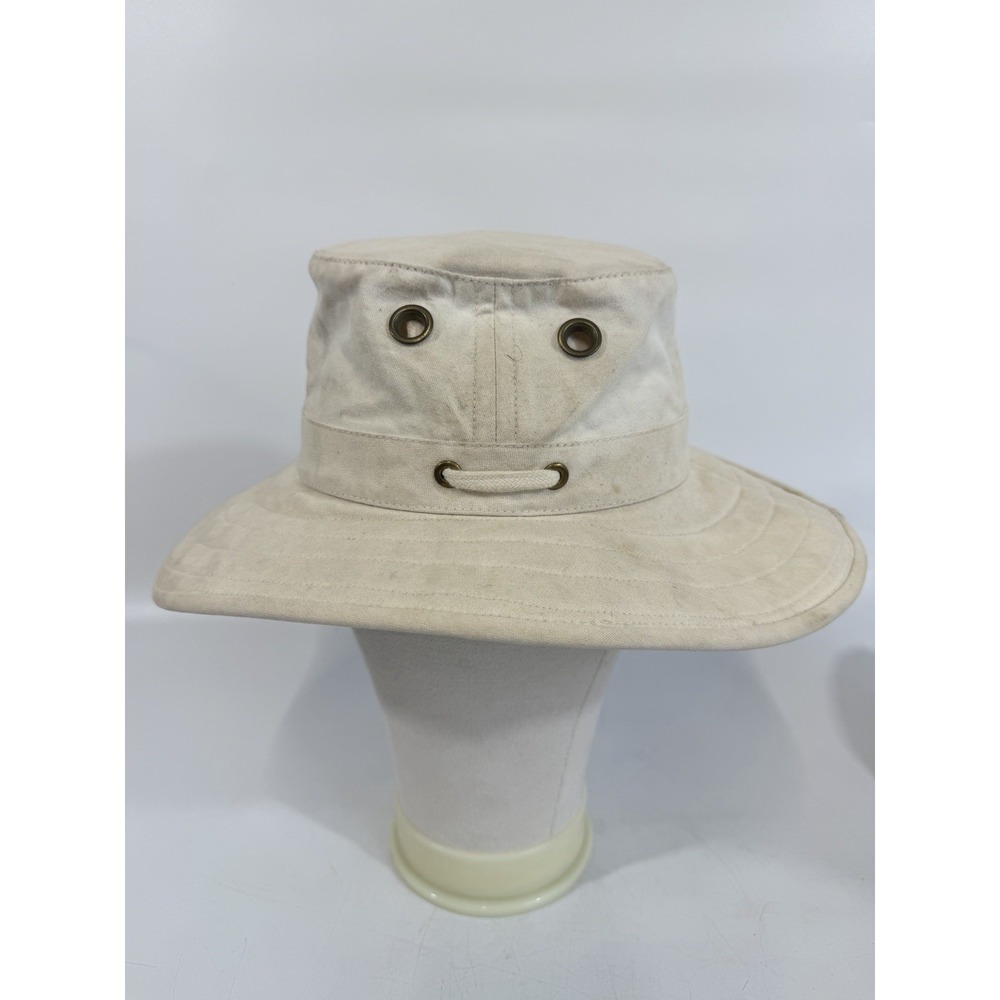 Tilley Hat Original Canvas Size 7 22 in  56.5 cm White Green READ